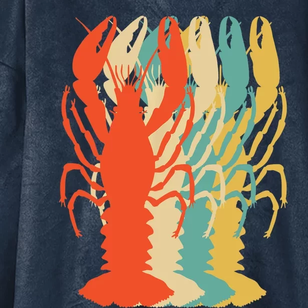 Crawfish Boil Silhouette Retro Pop Art Cajun Graphic Hooded Wearable Blanket