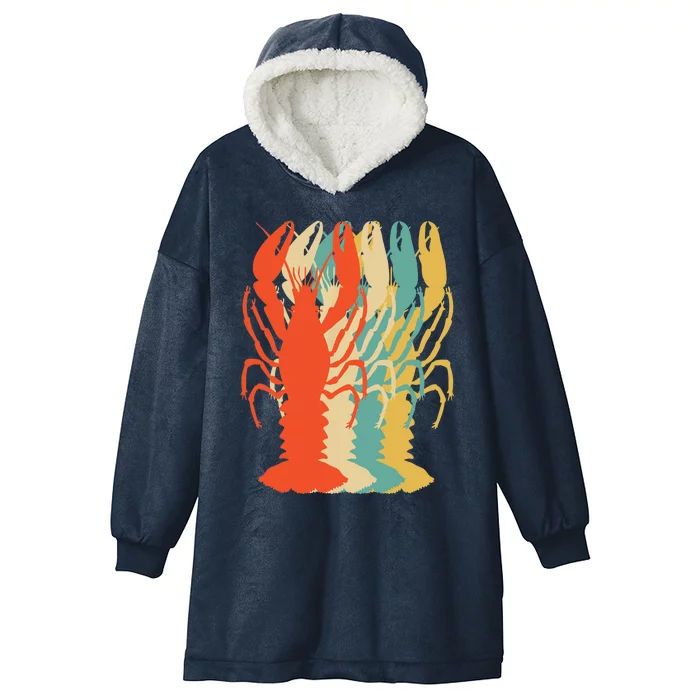 Crawfish Boil Silhouette Retro Pop Art Cajun Graphic Hooded Wearable Blanket