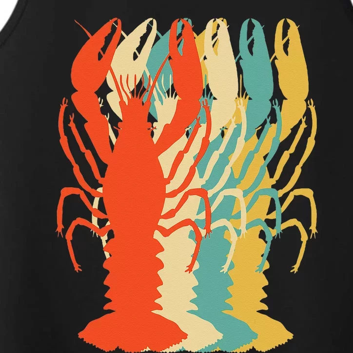 Crawfish Boil Silhouette Retro Pop Art Cajun Graphic Performance Tank