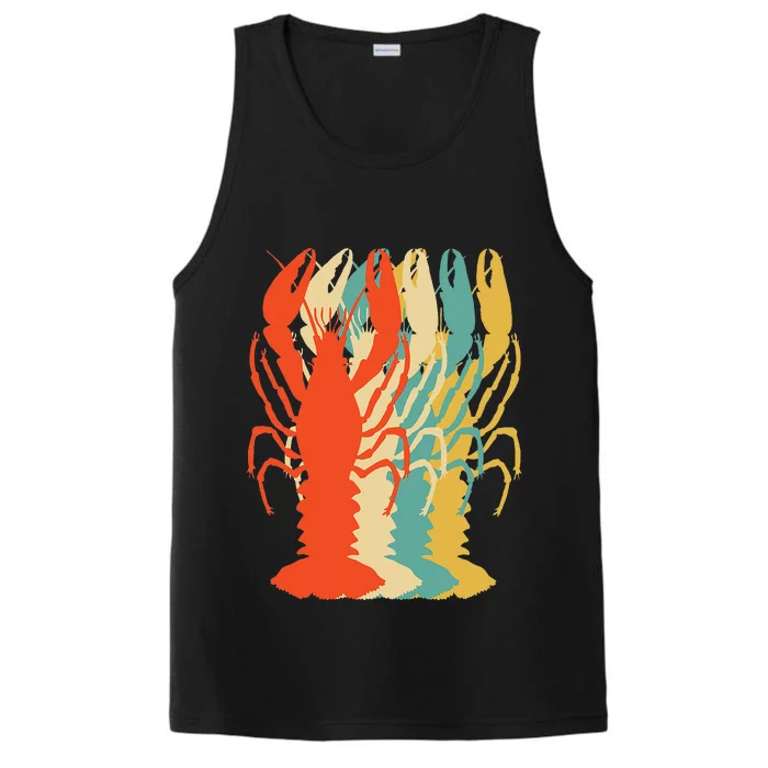 Crawfish Boil Silhouette Retro Pop Art Cajun Graphic Performance Tank