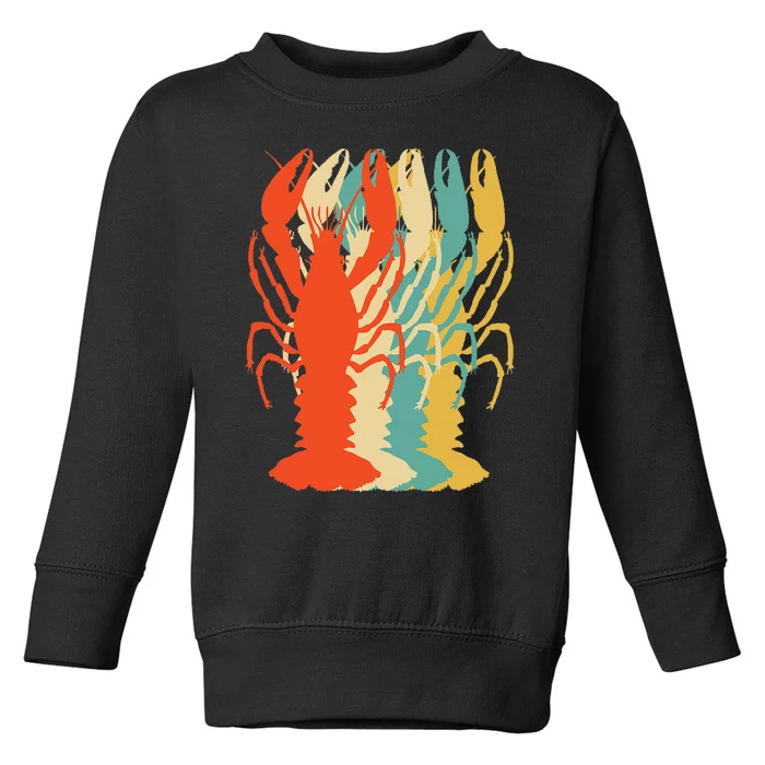 Crawfish Boil Silhouette Retro Pop Art Cajun Graphic Toddler Sweatshirt