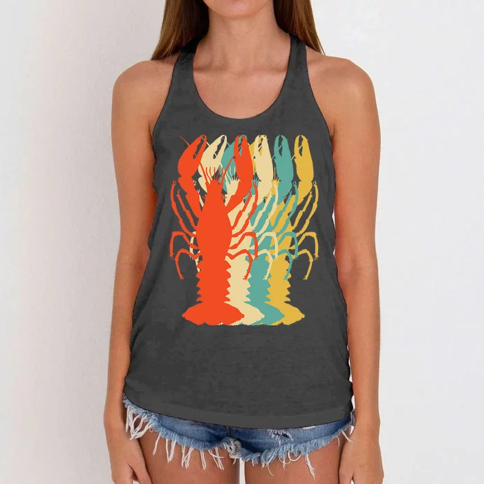 Crawfish Boil Silhouette Retro Pop Art Cajun Graphic Women's Knotted Racerback Tank