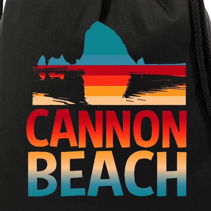 Cannon Beach Skyline Oregon Haystack Rock Souvenir Drawstring Bag