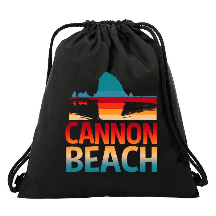 Cannon Beach Skyline Oregon Haystack Rock Souvenir Drawstring Bag