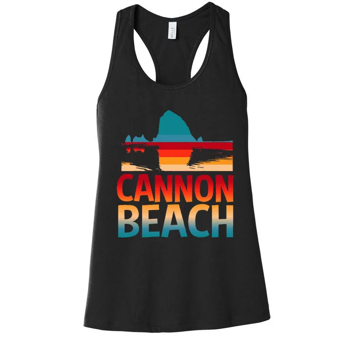 Cannon Beach Skyline Oregon Haystack Rock Souvenir Women's Racerback Tank