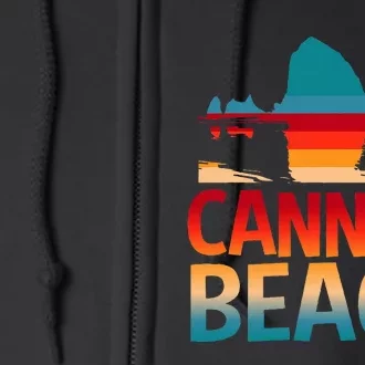 Cannon Beach Skyline Oregon Haystack Rock Souvenir Full Zip Hoodie