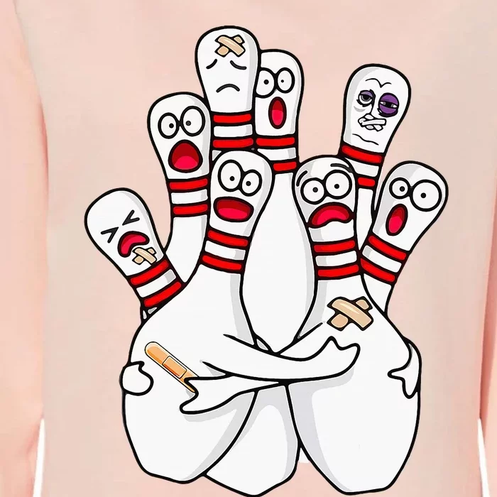 Cartoon Bowling Scared Bowling Pins Womens California Wash Sweatshirt