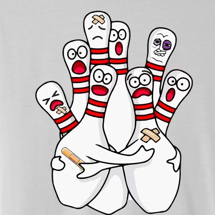 Cartoon Bowling Scared Bowling Pins ChromaSoft Performance T-Shirt