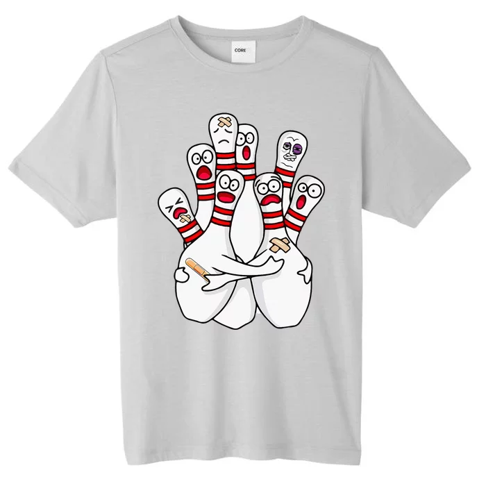 Cartoon Bowling Scared Bowling Pins ChromaSoft Performance T-Shirt