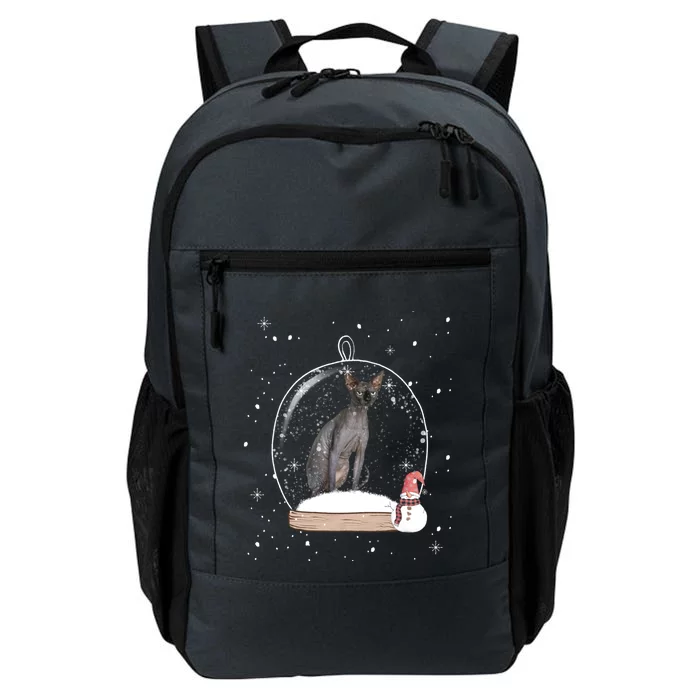 Christmas Black Sphynx Cat Snow Globe Funny Gift Xmas Daily Commute Backpack