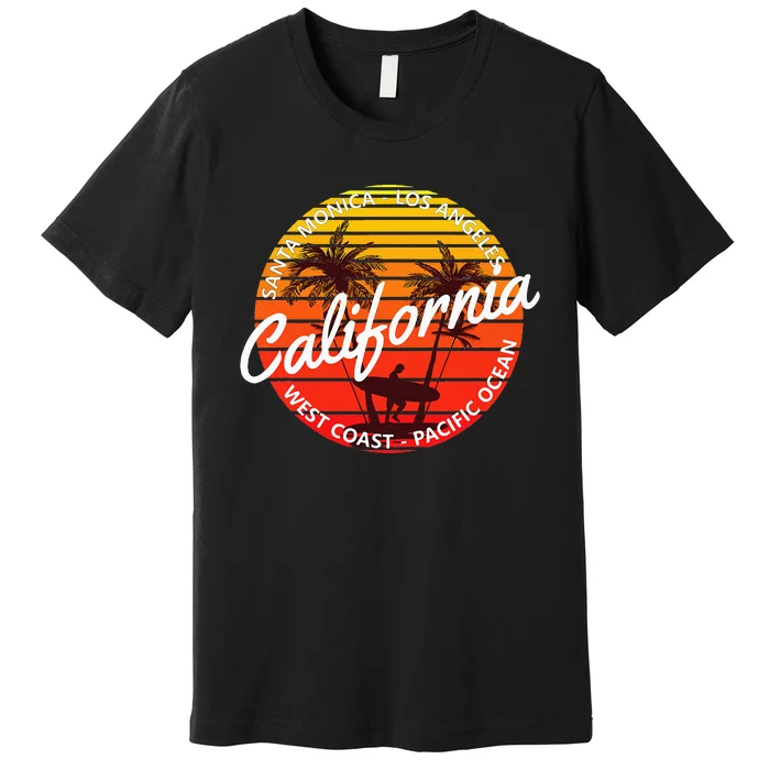 California Beach Surf Vintage Van Premium T-Shirt