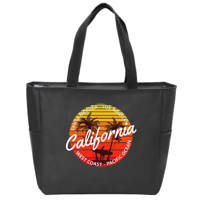 California Beach Surf Vintage Van Zip Tote Bag