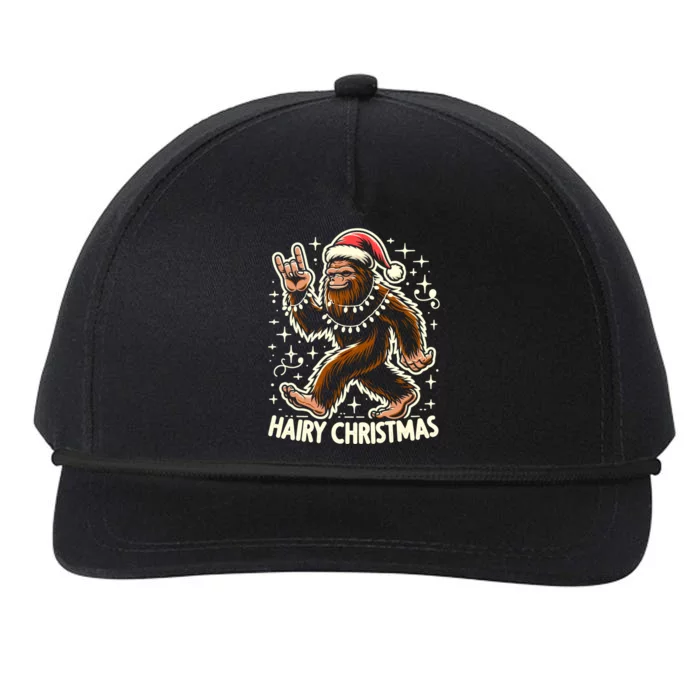 Cool Bigfoot Santa Sasquatch Pajamas Hairy Christmas Yeti Gift Snapback Five-Panel Rope Hat