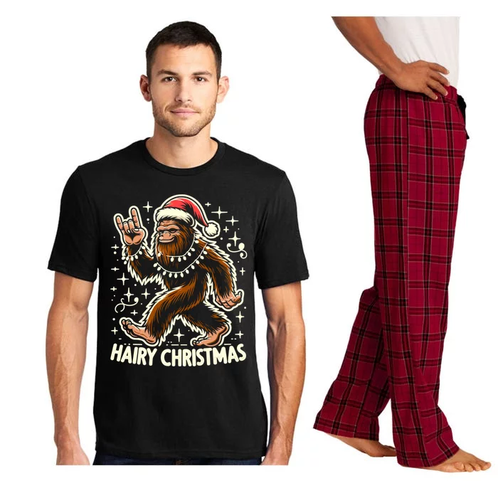 Cool Bigfoot Santa Sasquatch Pajamas Hairy Christmas Yeti Gift Pajama Set