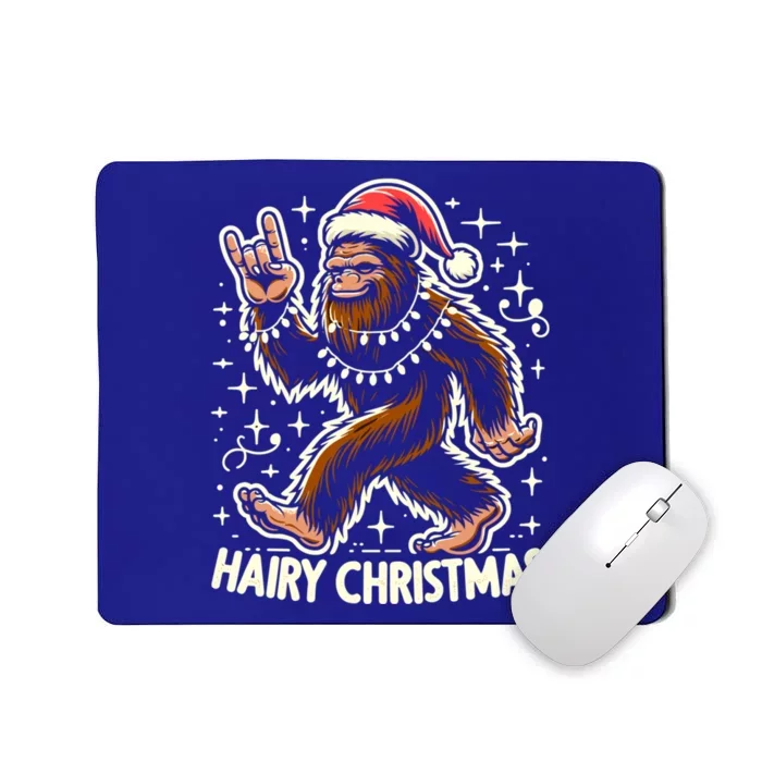 Cool Bigfoot Santa Sasquatch Pajamas Hairy Christmas Yeti Gift Mousepad