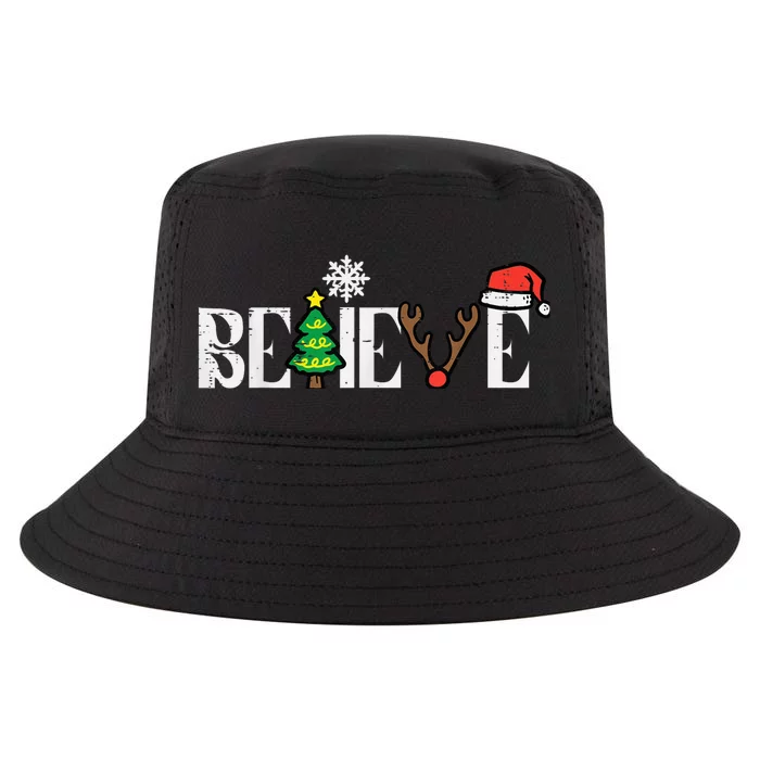 Christmas Believe Santa Xmas Boy Girls Kid Kid  Wo Cool Comfort Performance Bucket Hat