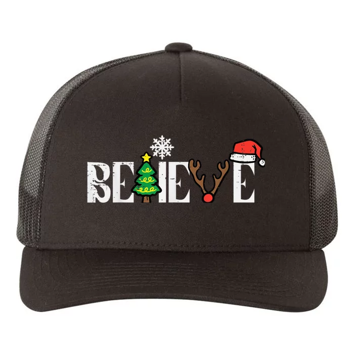 Christmas Believe Santa Xmas Boy Girls Kid Kid  Wo Yupoong Adult 5-Panel Trucker Hat