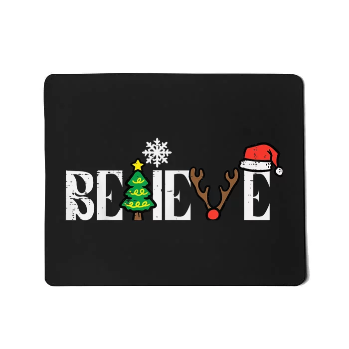 Christmas Believe Santa Xmas Boy Girls Kid Kid  Wo Mousepad