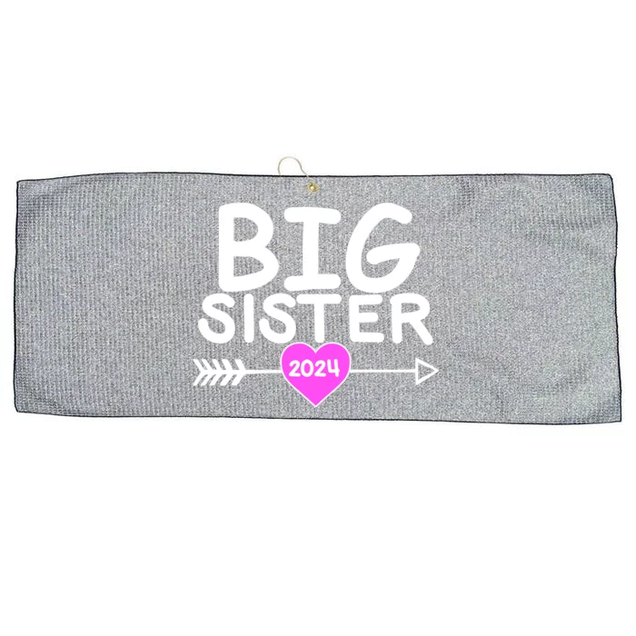 Cute Big Sister 2024 Heart Arrow Large Microfiber Waffle Golf Towel