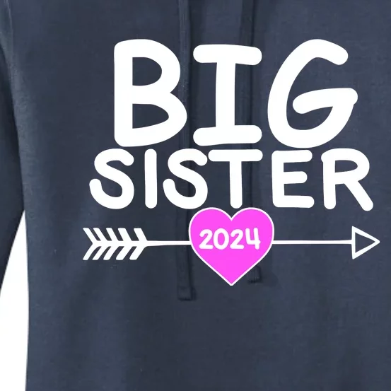 Cute Big Sister 2024 Heart Arrow Women's Pullover Hoodie