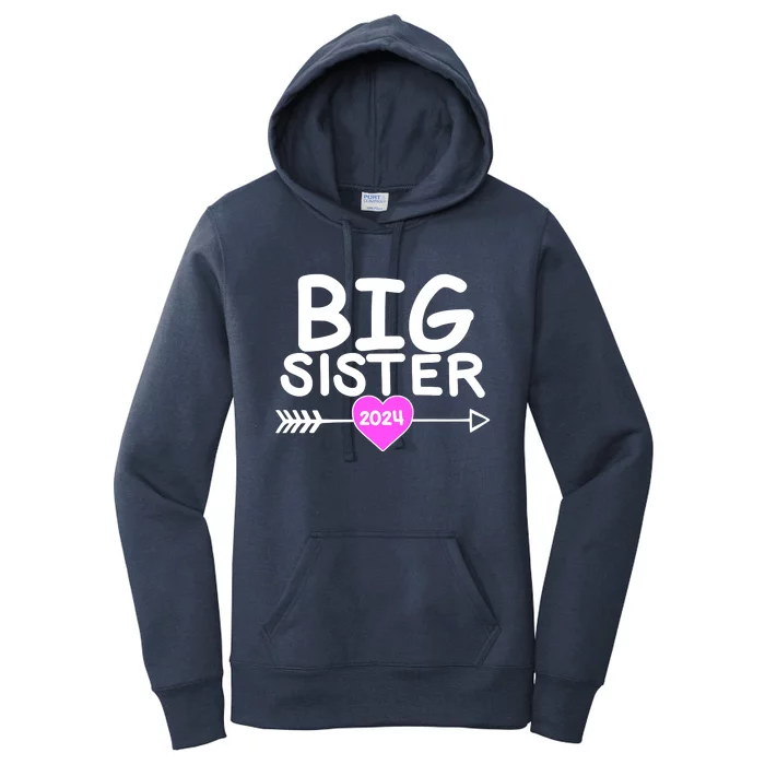 Cute Big Sister 2024 Heart Arrow Women's Pullover Hoodie