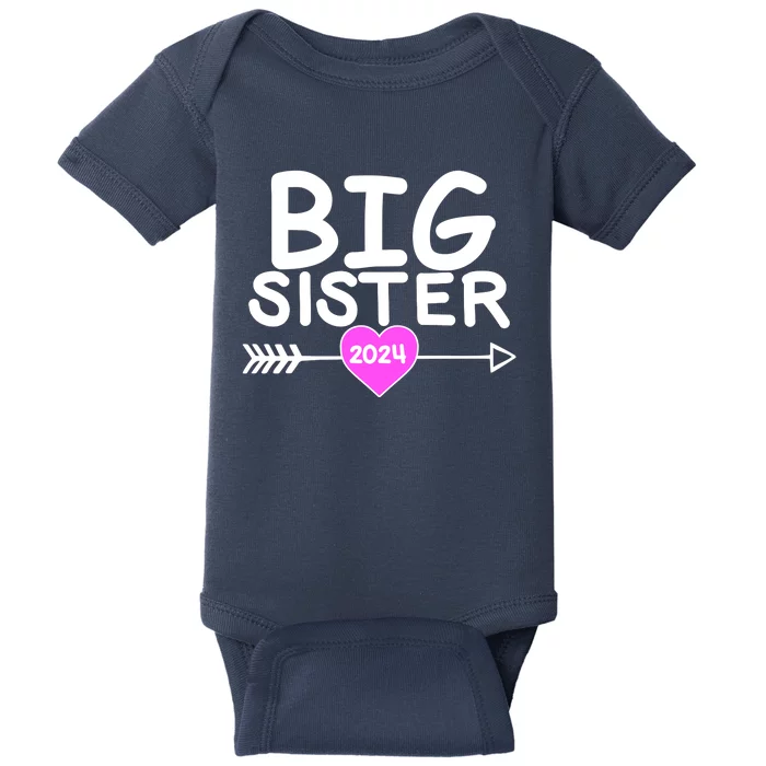 Cute Big Sister 2024 Heart Arrow Baby Bodysuit