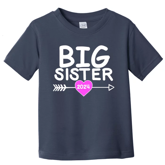 Cute Big Sister 2024 Heart Arrow Toddler T-Shirt