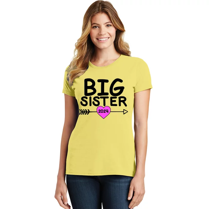 Cute Big Sister 2024 Heart Arrow Women's T-Shirt