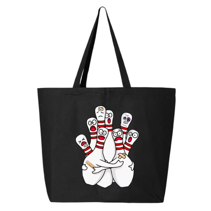 Cartoon Bowling Scared Bowling Pins Funny Sport Bowler 25L Jumbo Tote