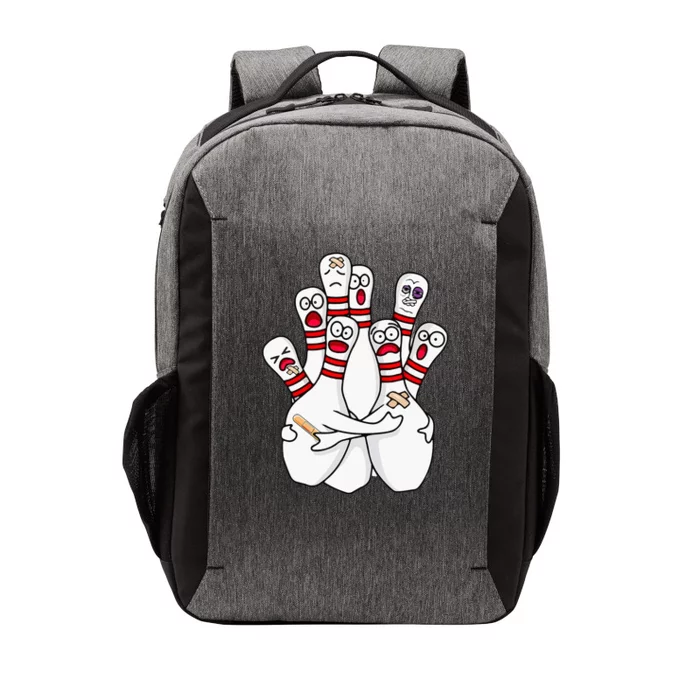 Cartoon Bowling Scared Bowling Pins Funny Sport Bowler Vector Backpack