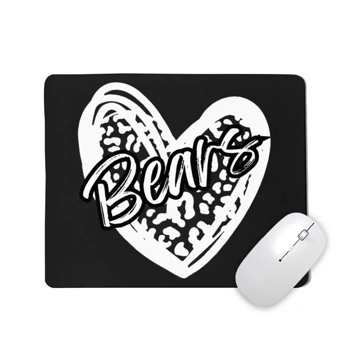 Cool Bears School Sports Fan Team Spirits Mascot Cute Heart Mousepad