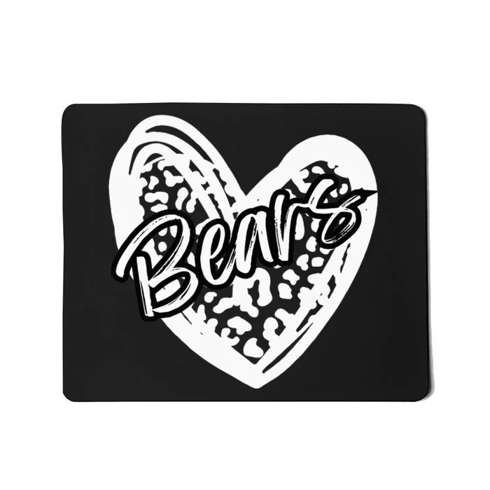 Cool Bears School Sports Fan Team Spirits Mascot Cute Heart Mousepad