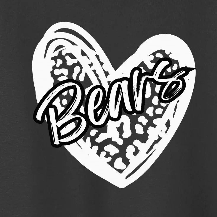 Cool Bears School Sports Fan Team Spirits Mascot Cute Heart Toddler T-Shirt