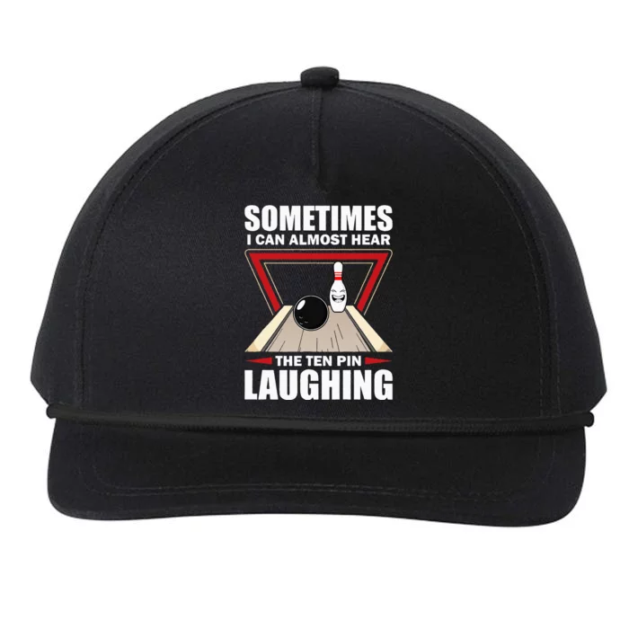 Cool Bowling Sport Bowler Funny Hear The Ten Pin Laughing Snapback Five-Panel Rope Hat