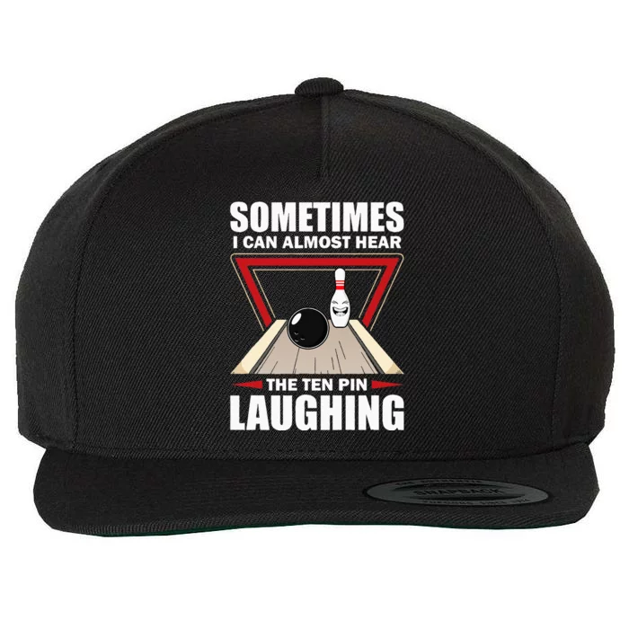 Cool Bowling Sport Bowler Funny Hear The Ten Pin Laughing Wool Snapback Cap