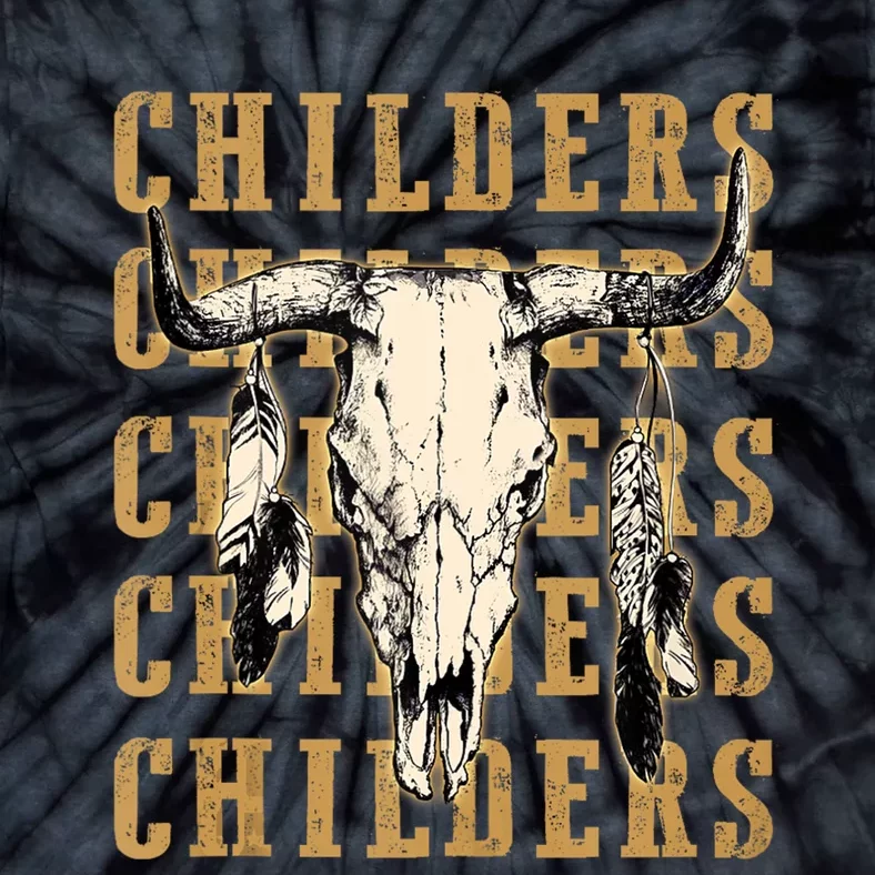 Childers Bull Skull Leopard Cow Skulls Bluegrass Music Tie-Dye T-Shirt