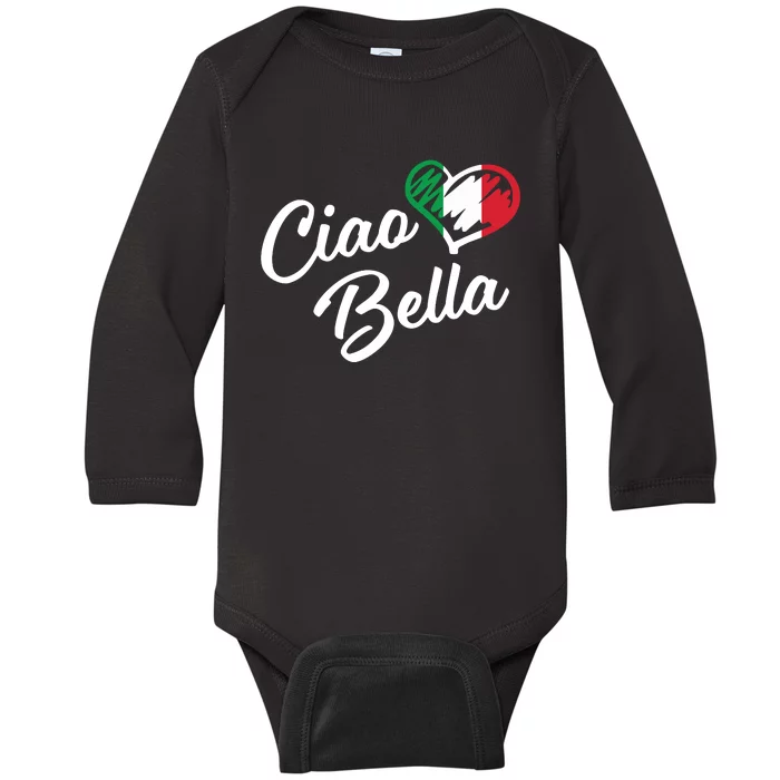 Ciao Bella Shirts Italian Hello Beautiful Gift Baby Long Sleeve Bodysuit