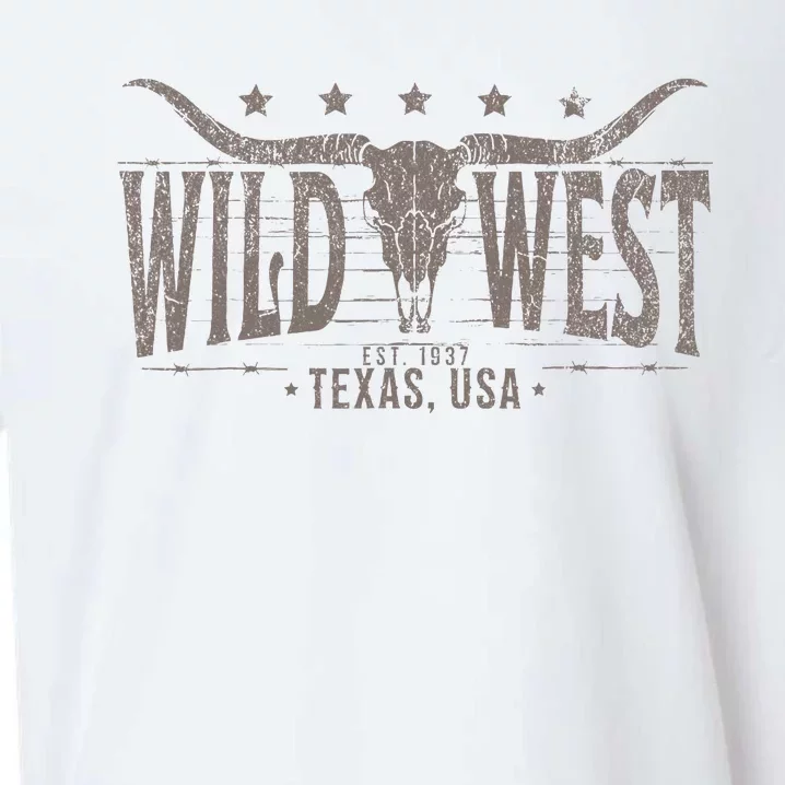 Cow Bull Skull Longhorn Skull Western Country Music Trip Sueded Cloud Jersey T-Shirt