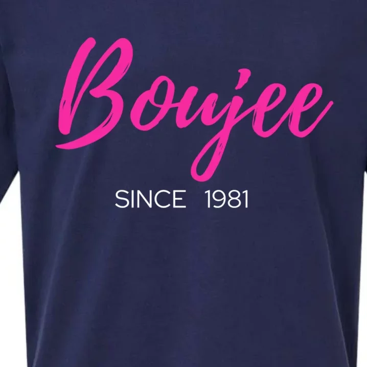 Classy Boujee Since 1981 Gift Sueded Cloud Jersey T-Shirt