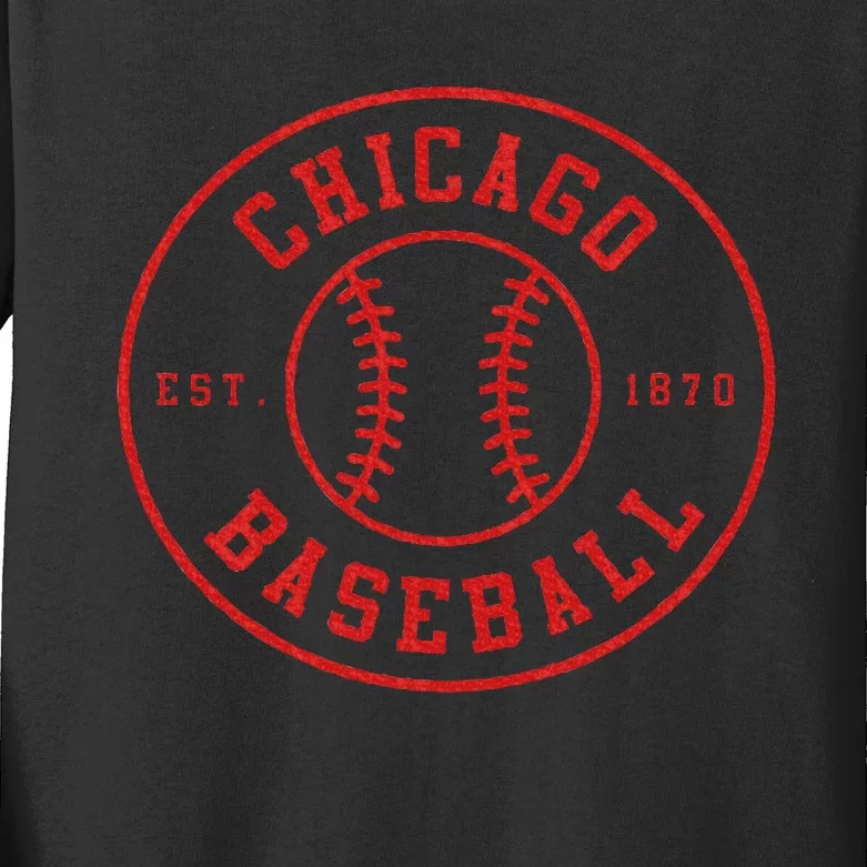 Chicago Baseball Seventh Inning Stretch Fan Gear Kids Long Sleeve Shirt