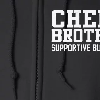 Cheer Brother Supportive But Bored Cheerleader Full Zip Hoodie