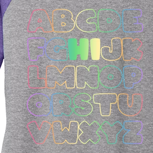 Cute Back To School Alphabet Hi New Kindergarteners Teachers Women's Tri-Blend 3/4-Sleeve Raglan Shirt