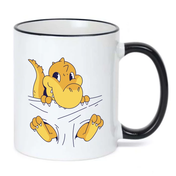 Carrying Baby T Rex Black Color Changing Mug