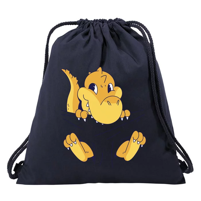 Carrying Baby T Rex Drawstring Bag