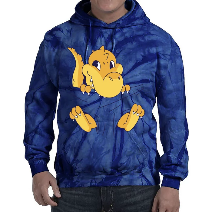 Carrying Baby T Rex Tie Dye Hoodie