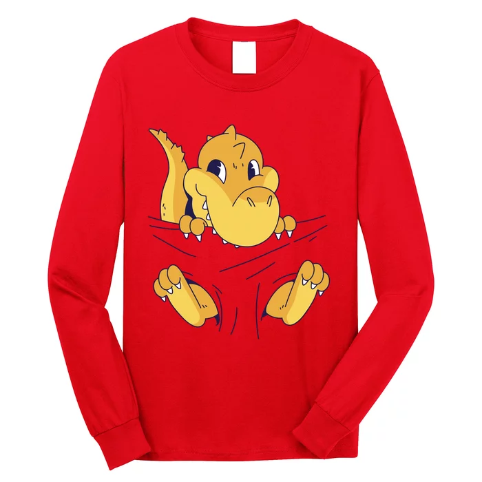 Carrying Baby T Rex Long Sleeve Shirt