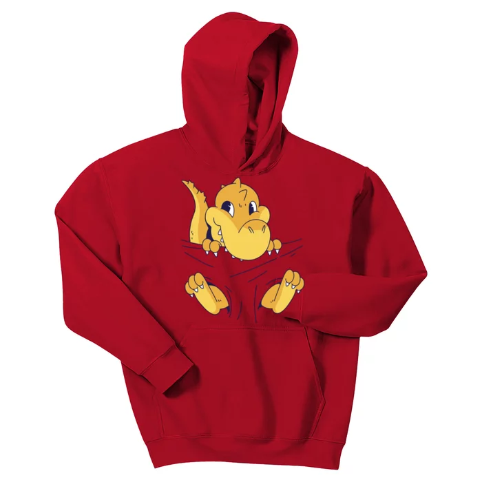 Carrying Baby T Rex Kids Hoodie