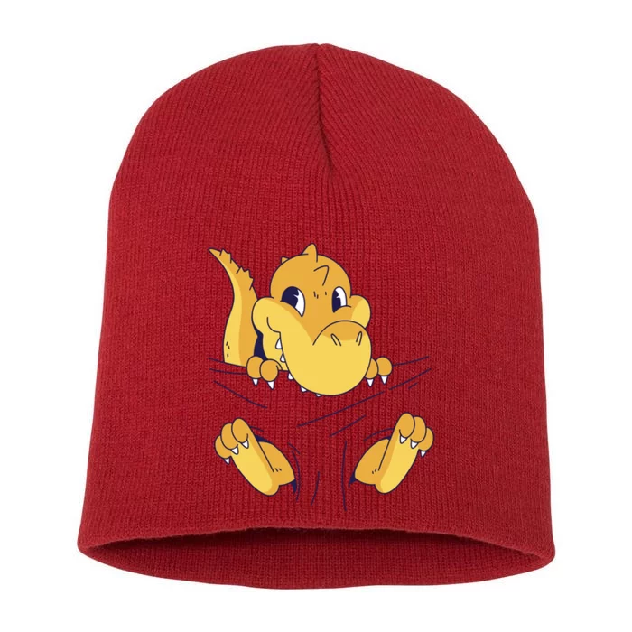 Carrying Baby T Rex Short Acrylic Beanie