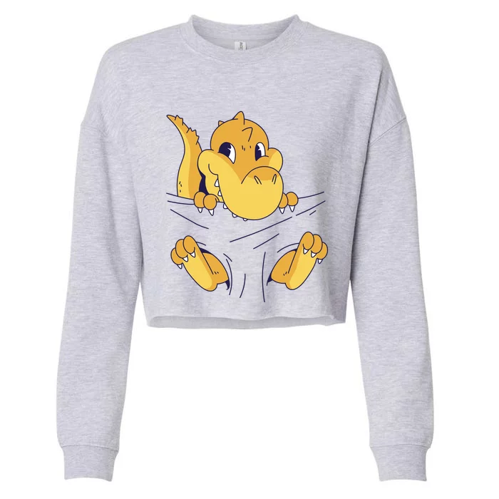 Carrying Baby T Rex Cropped Pullover Crew