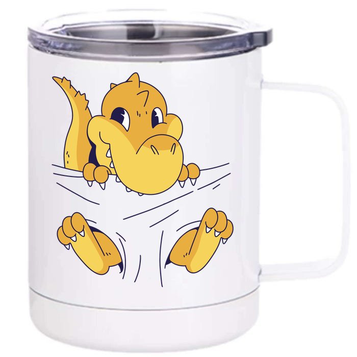 Carrying Baby T Rex Front & Back 12oz Stainless Steel Tumbler Cup